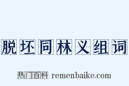 脱坯同林义组词是什么意思的图片